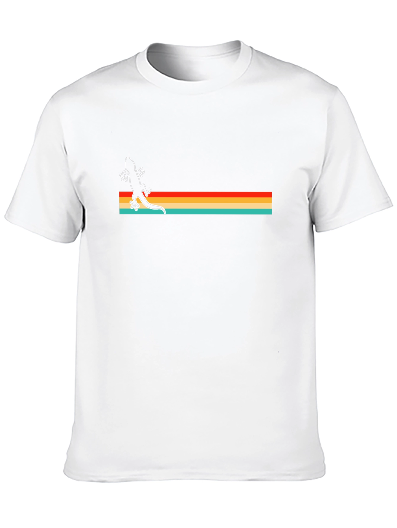 Retro Lizard Striped Graphic T-Shirt