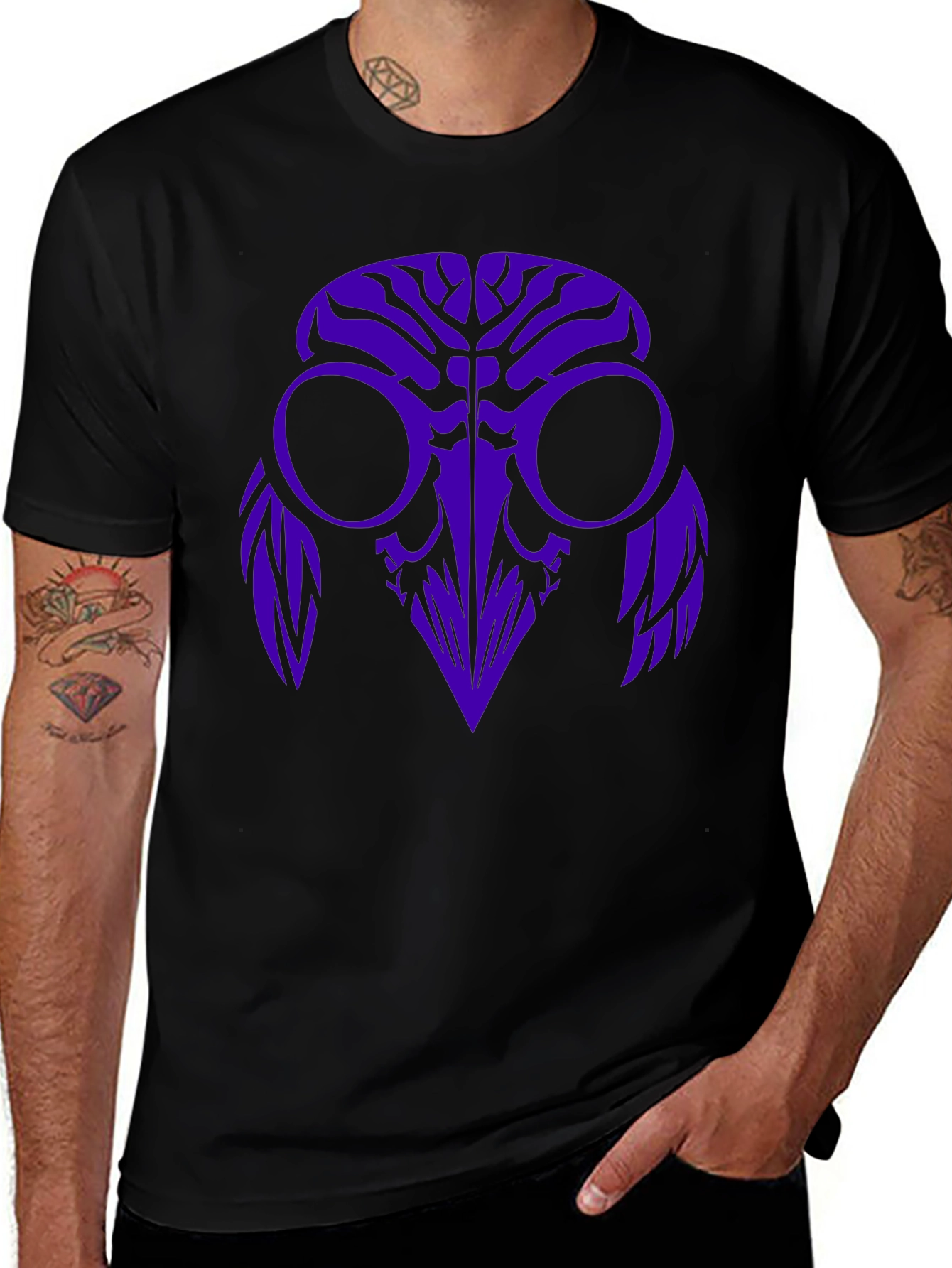 Raven Mask Graphic Tee - Black