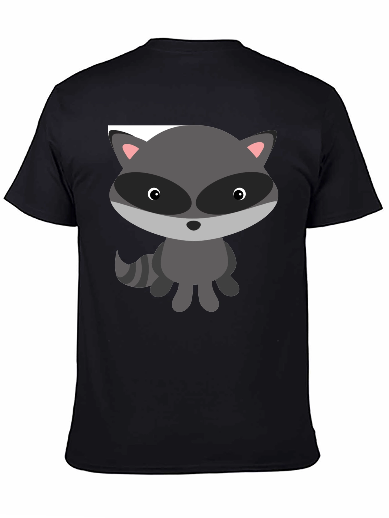 Cute Raccoon Graphic Tee - Soft Cotton Black T-Shirt
