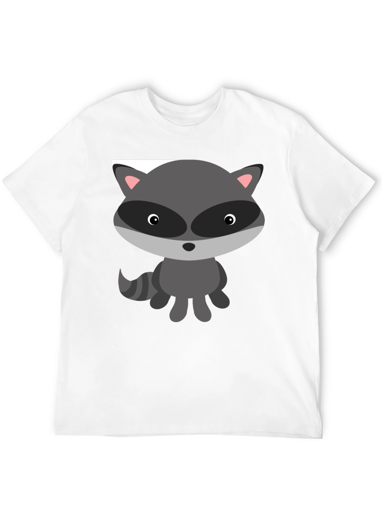 Cute Raccoon Graphic Tee - Soft Cotton Black T-Shirt