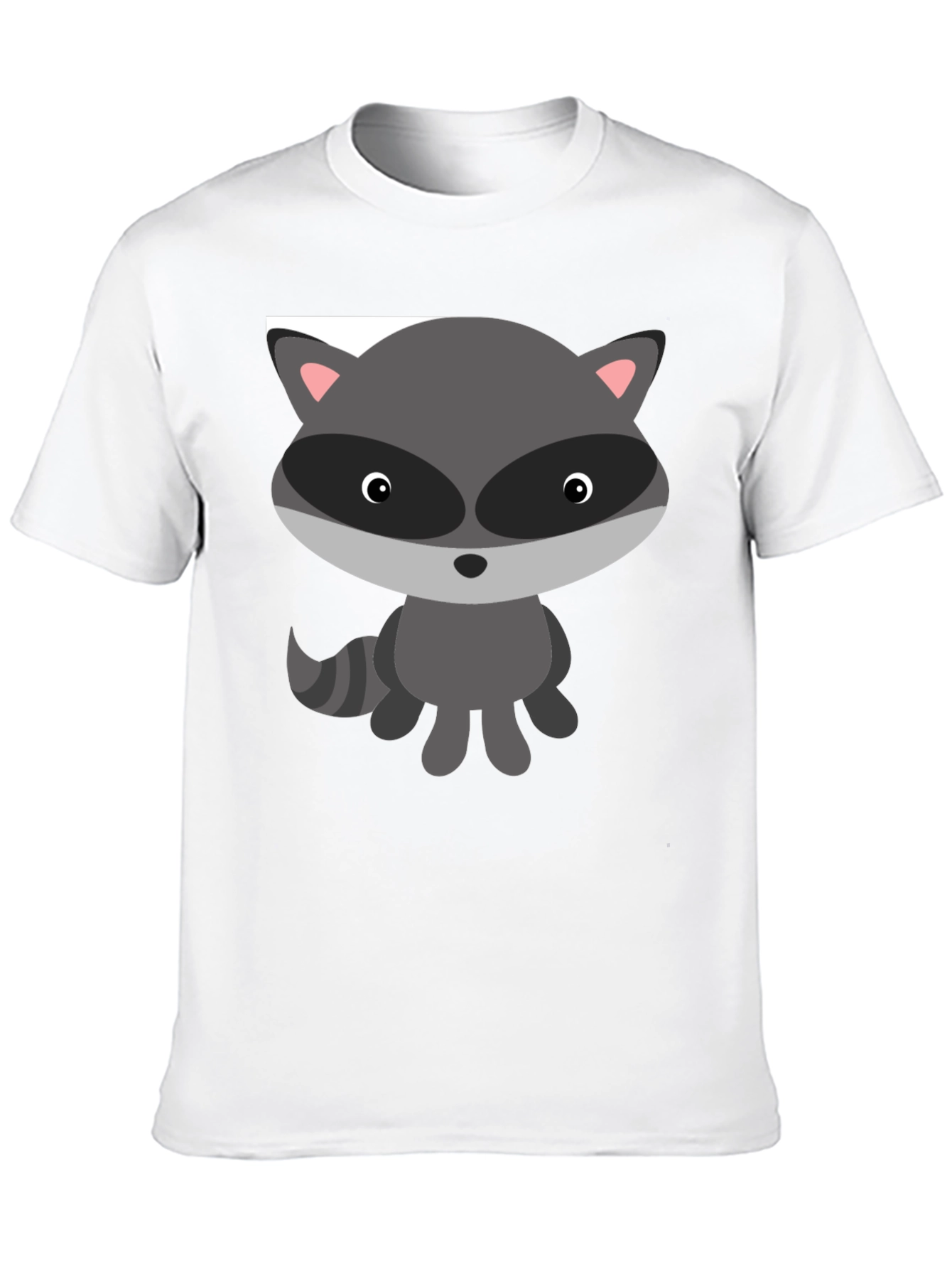 Cute Raccoon Graphic Tee - Soft Cotton Black T-Shirt