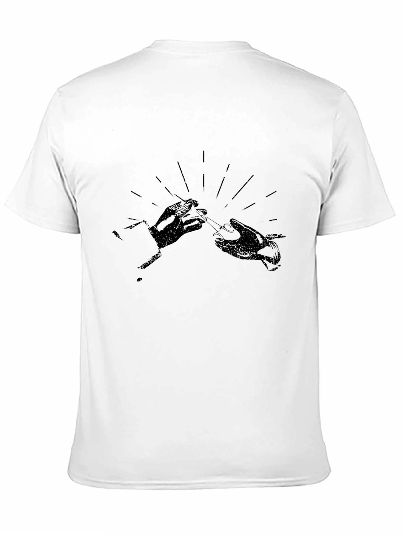 Stylish Black Graphic Tee - Hands With Cigarette