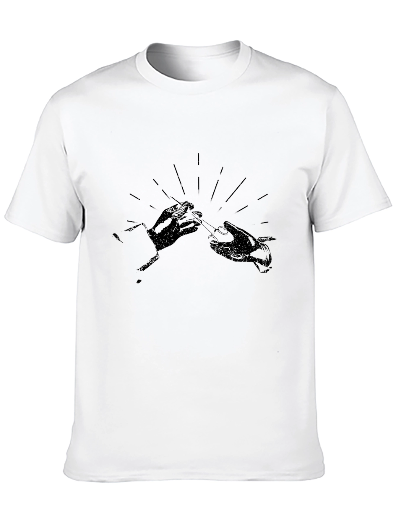 Stylish Black Graphic Tee - Hands With Cigarette