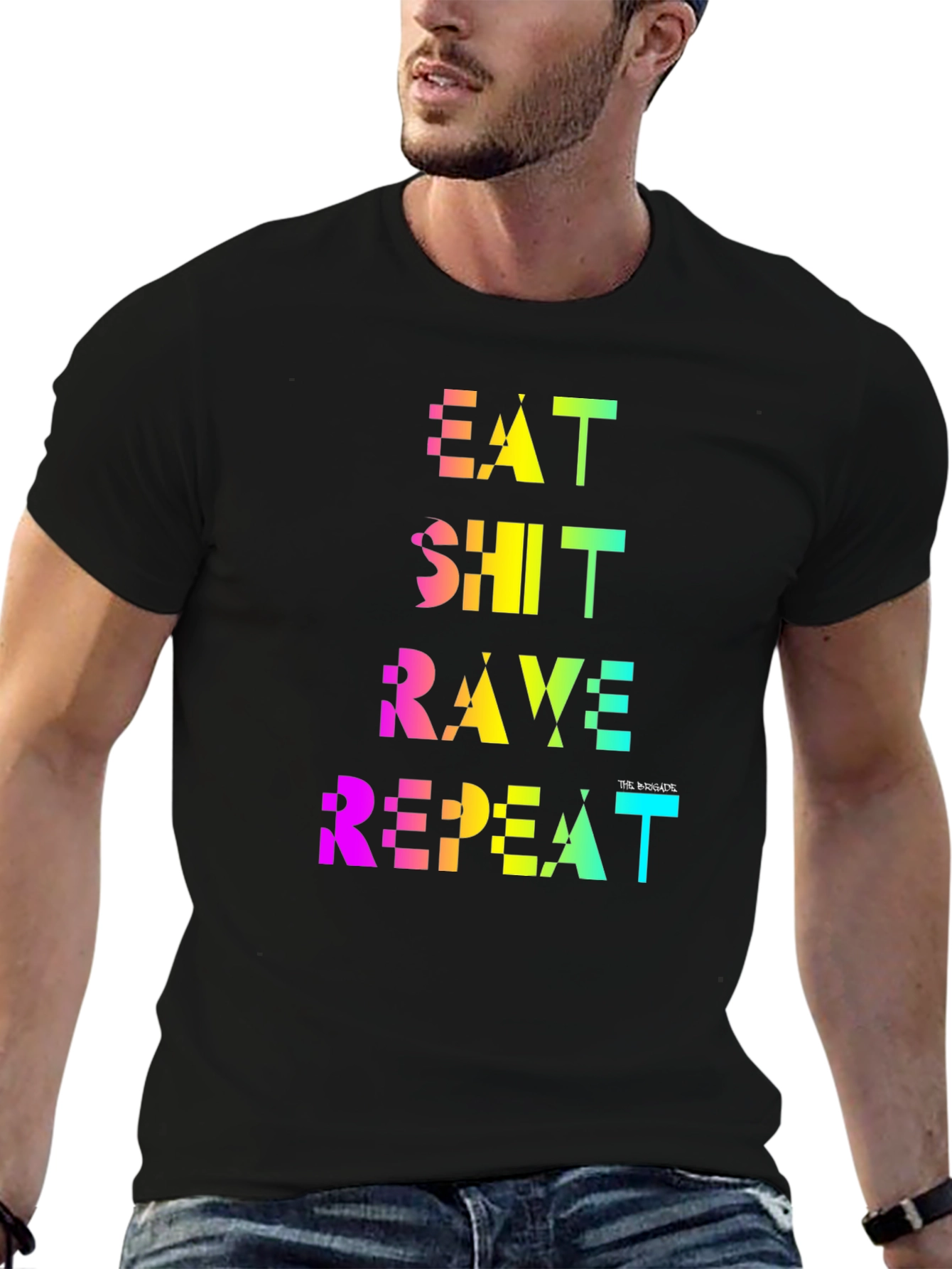 Eat Shit Rave Repeat Rainbow Tee