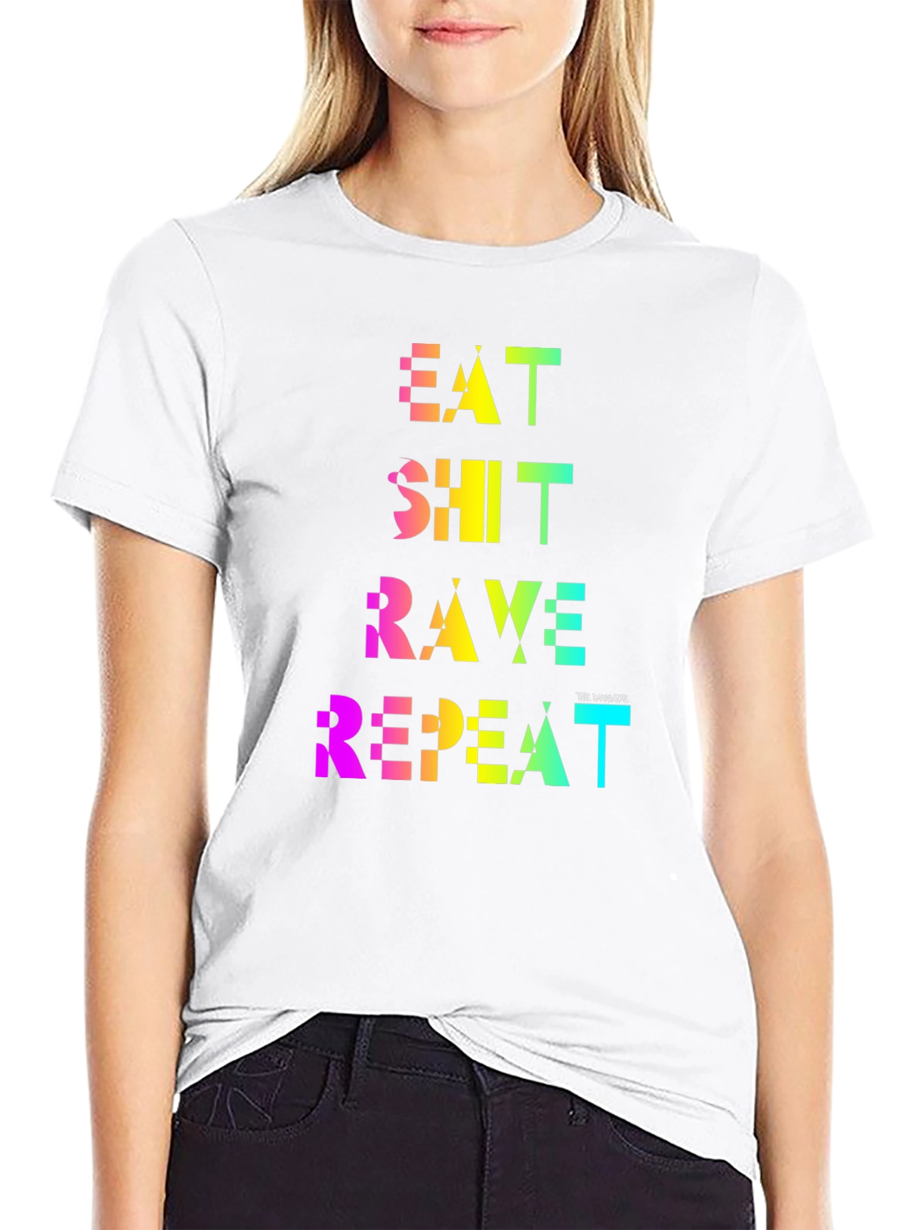 Eat Shit Rave Repeat Rainbow Tee