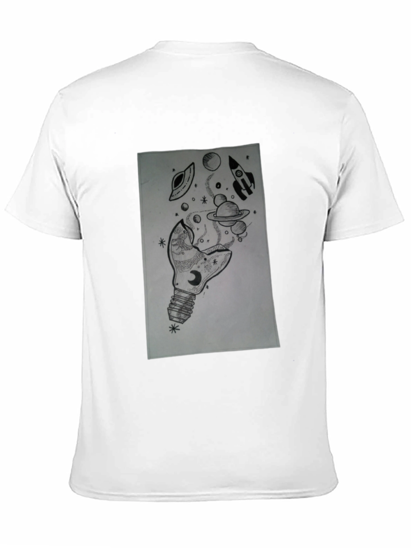 Space Bulb Black T-Shirt - Galaxy Dream Tee