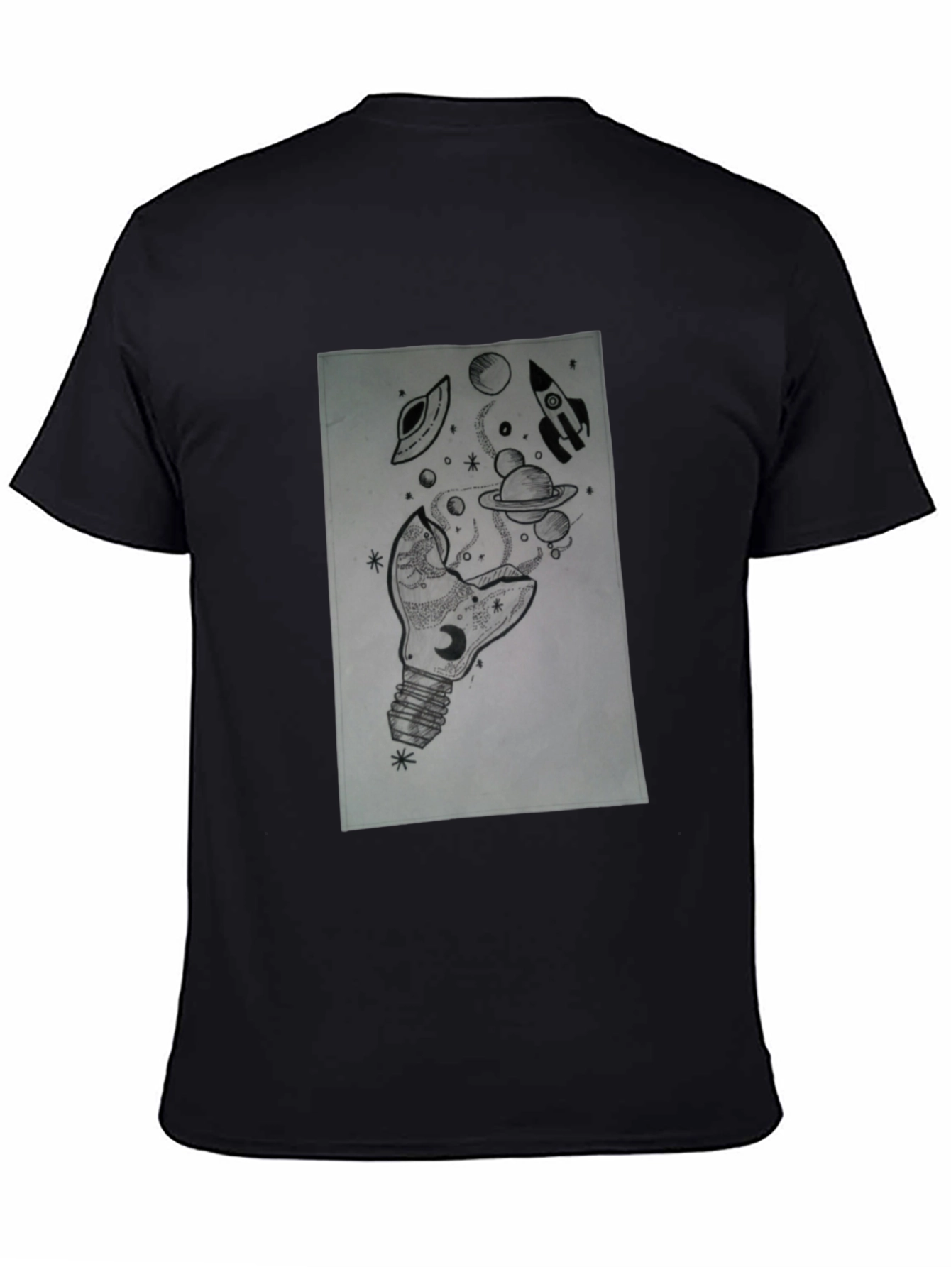 Space Bulb Black T-Shirt - Galaxy Dream Tee