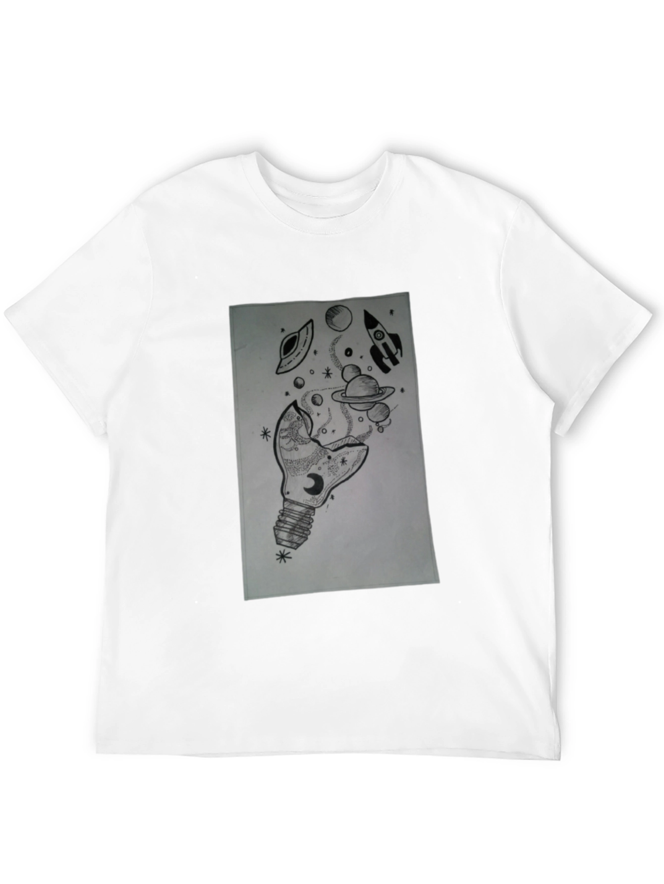 Space Bulb Black T-Shirt - Galaxy Dream Tee