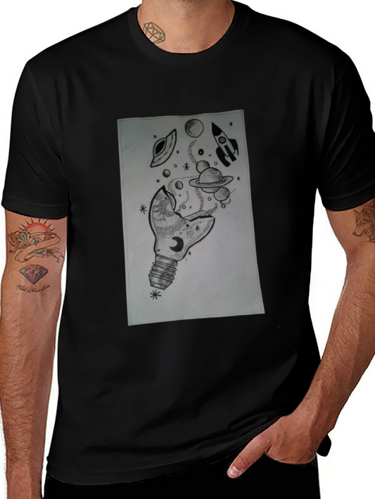 Space Bulb Black T-Shirt - Galaxy Dream Tee