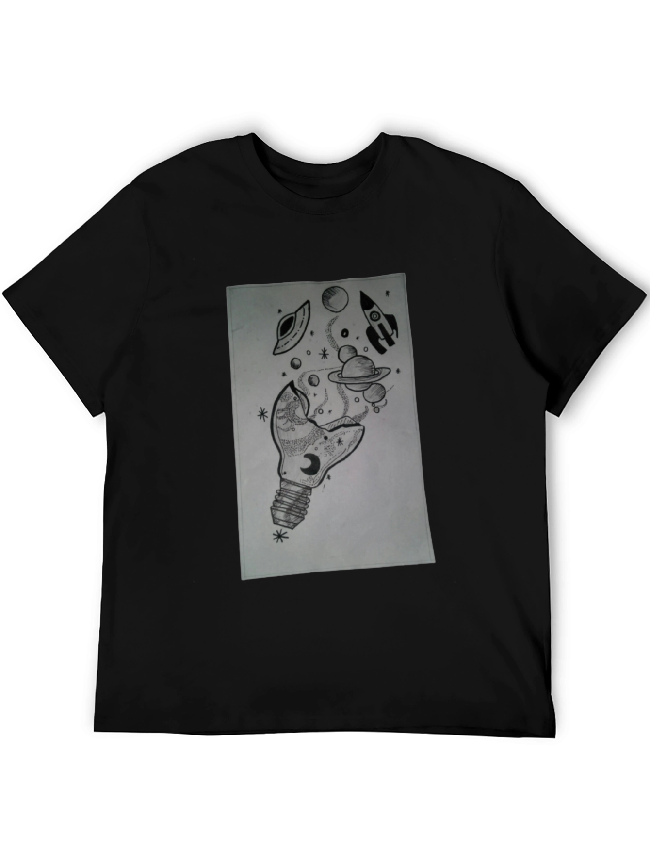 Space Bulb Black T-Shirt - Galaxy Dream Tee