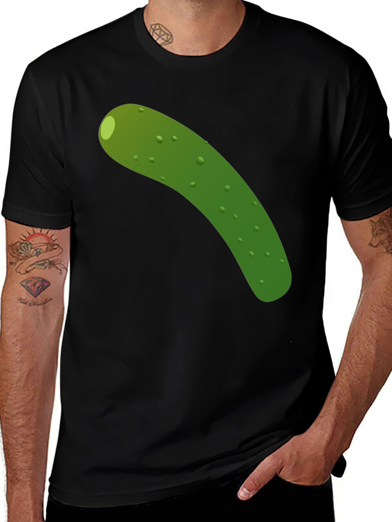 Pickle Graphic Tee - Black Cotton T-Shirt