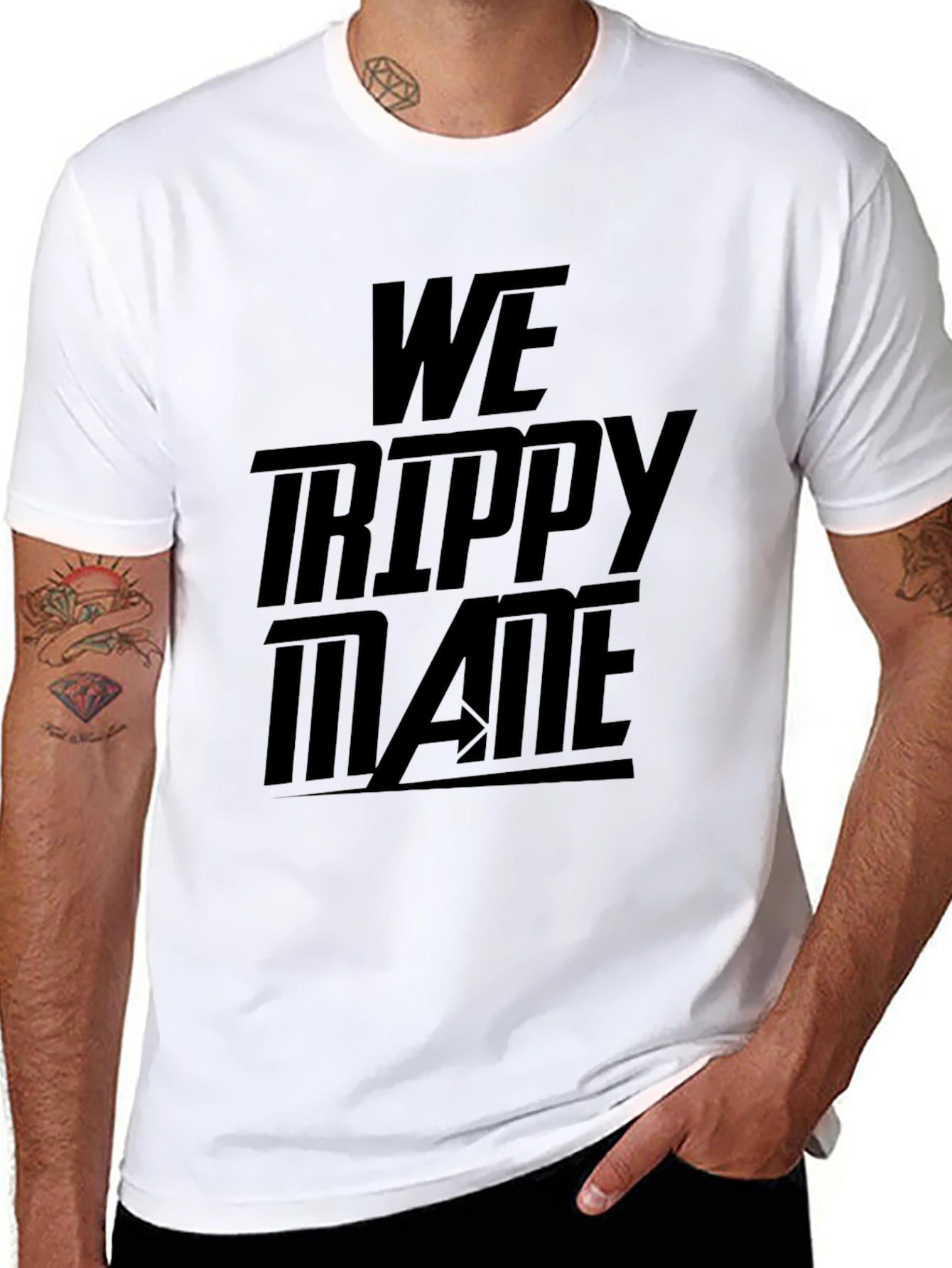 We Trippy Mane Black Graphic T-Shirt