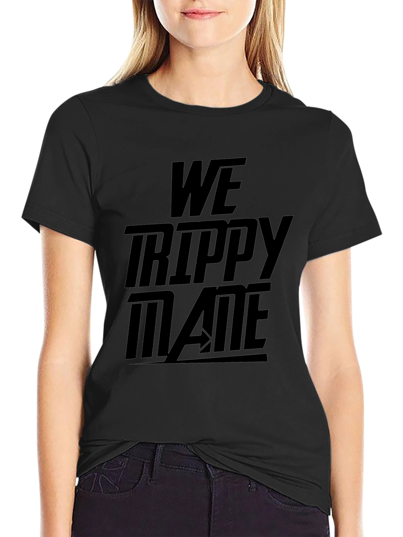 We Trippy Mane Black Graphic T-Shirt