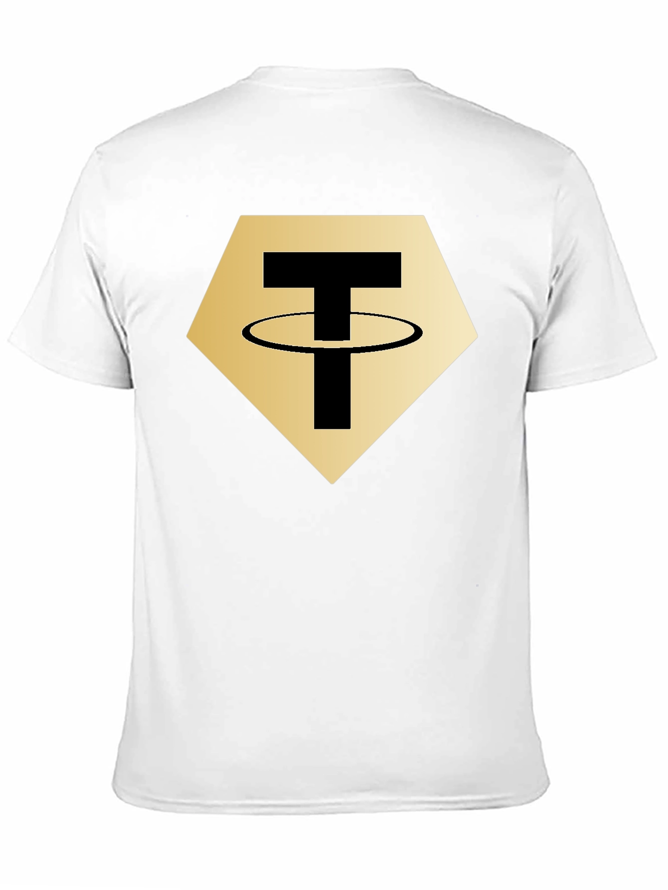 Tether Crypto T-Shirt - Black - Gold Hexagon Design