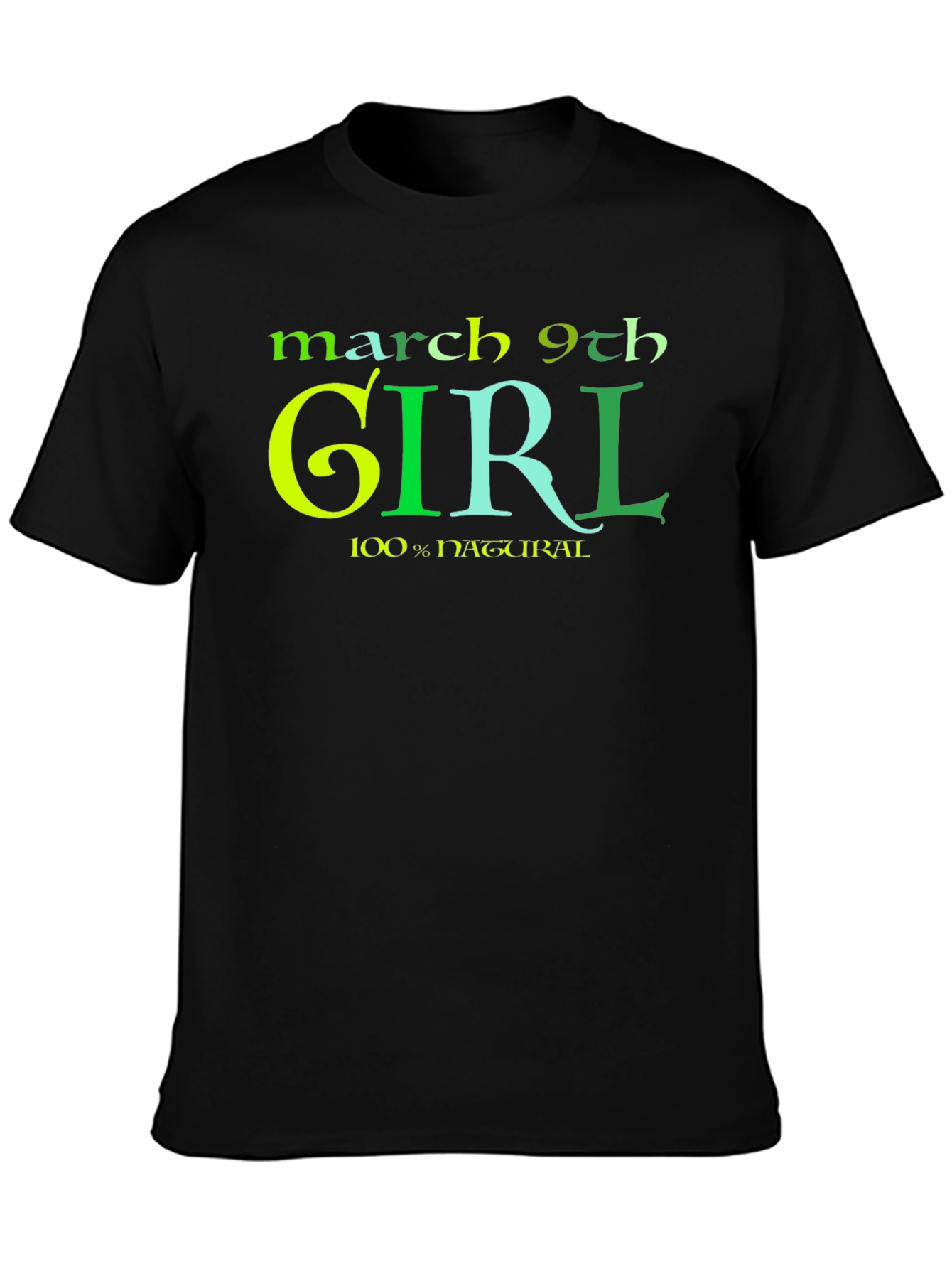 March 9th Girl T-Shirt - Black