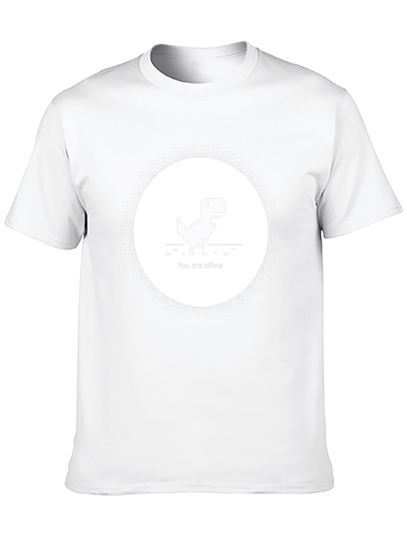 Offline Dinosaur Black T-Shirt - Retro Pixel Art Tee