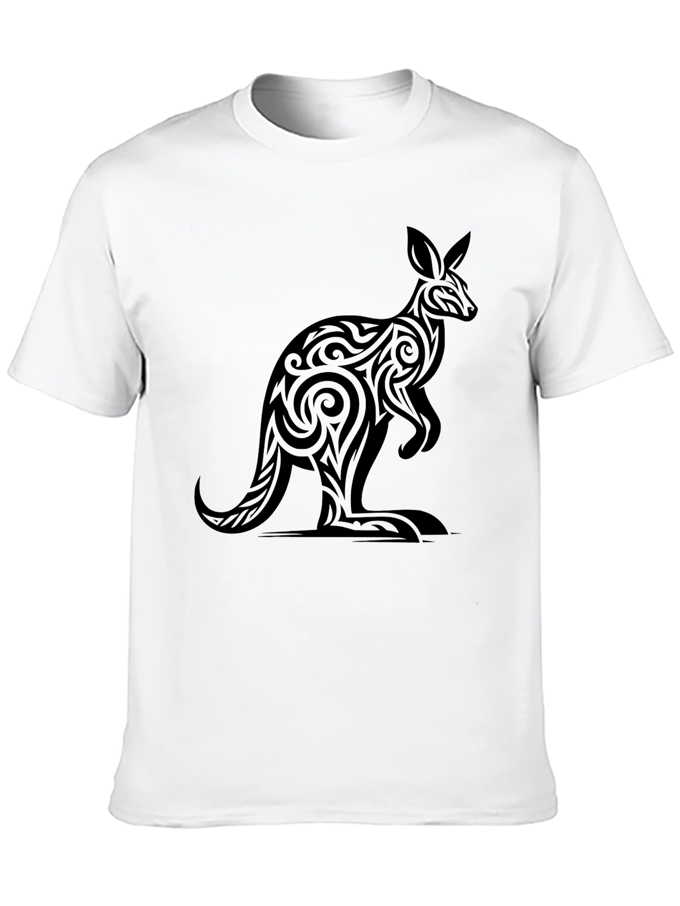 Tribal Kangaroo Graphic Black Tee