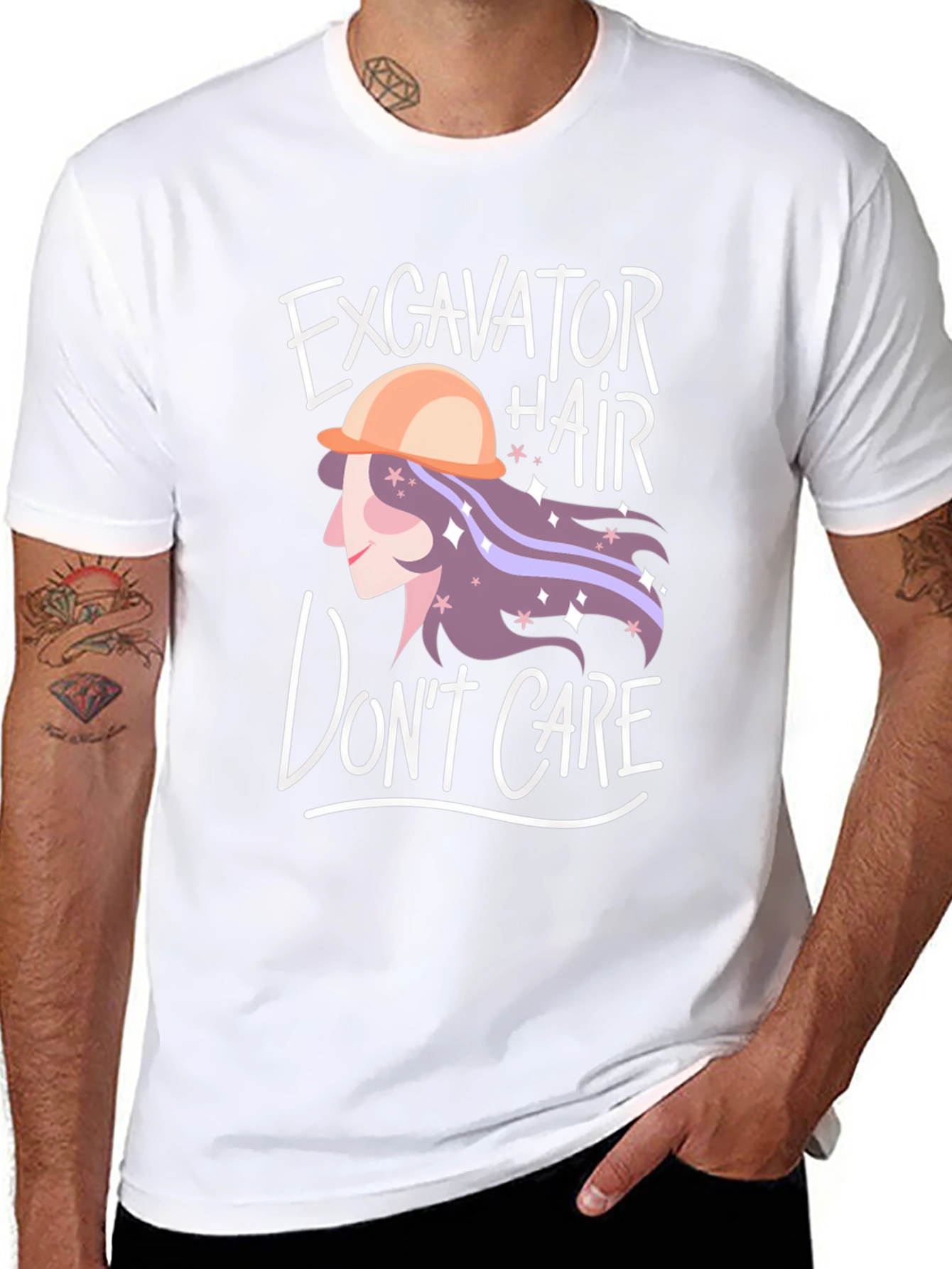 Excavator Hair Dont Care Graphic Tee