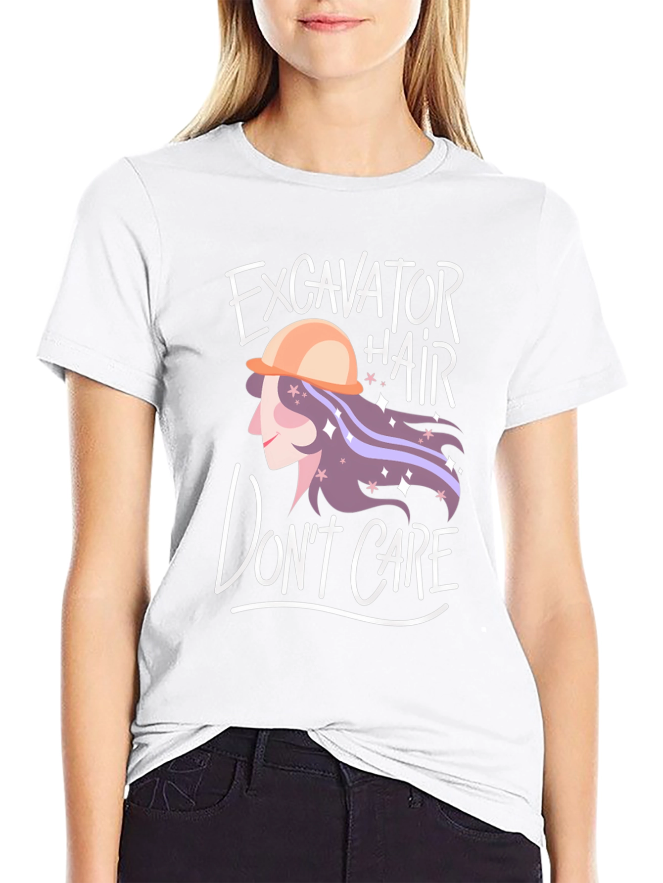 Excavator Hair Dont Care Graphic Tee