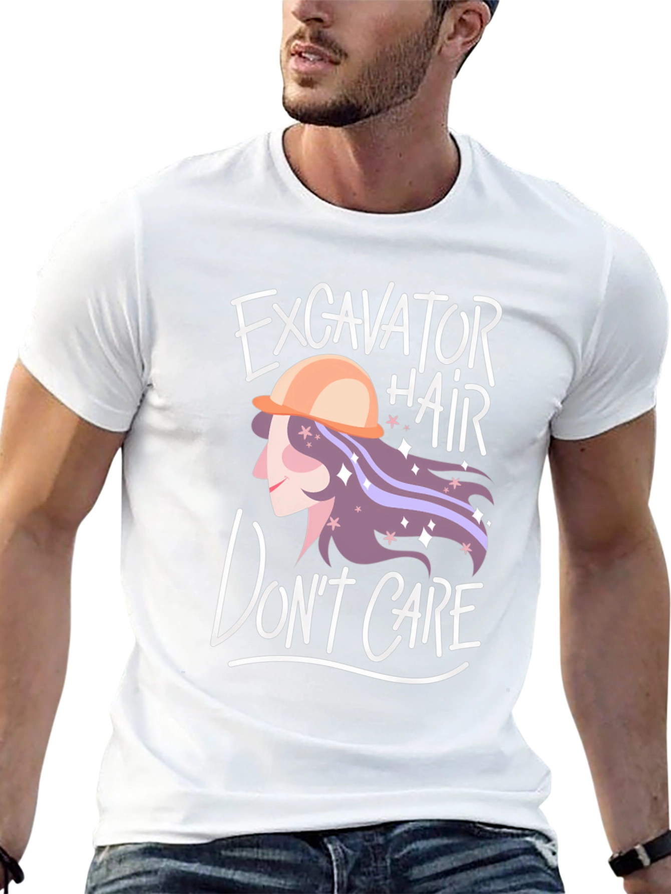 Excavator Hair Dont Care Graphic Tee