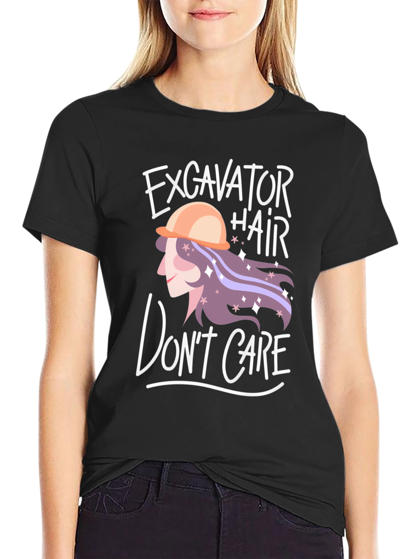 Excavator Hair Dont Care Graphic Tee