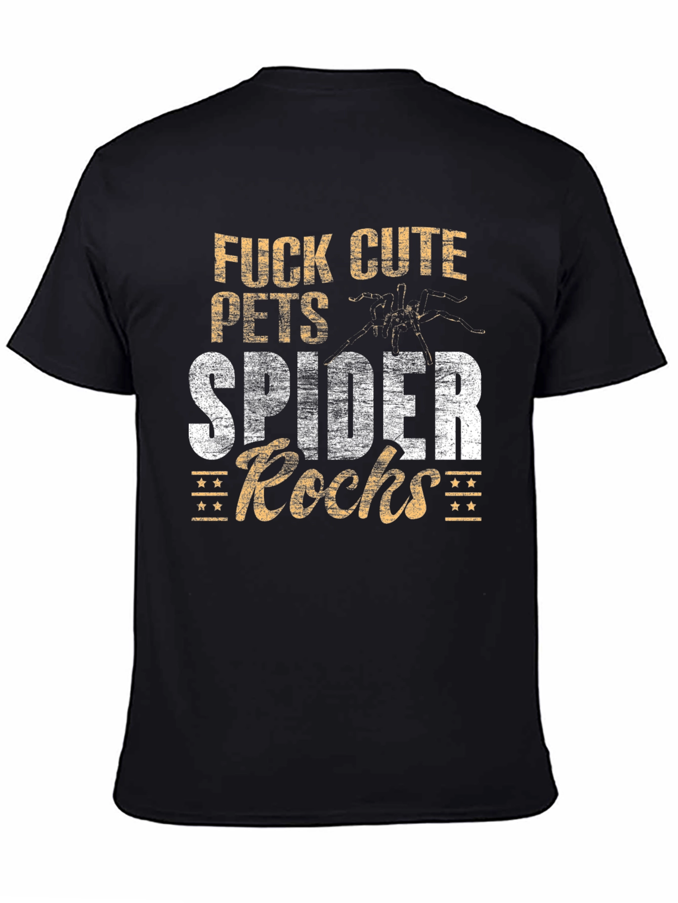 Spider Rocks Graphic Tee - Black Cotton Blend
