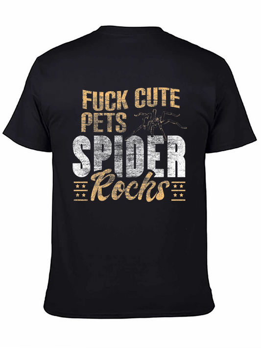 Spider Rocks Graphic Tee - Black Cotton Blend