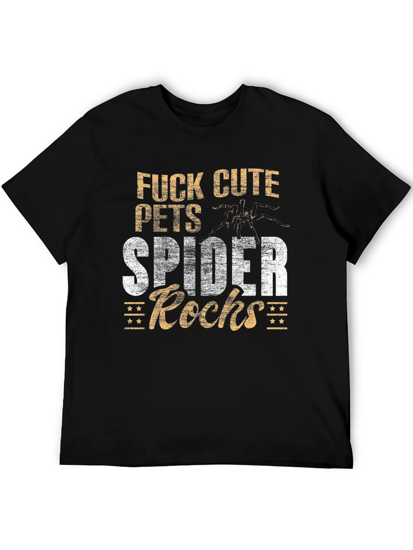 Spider Rocks Graphic Tee - Black Cotton Blend