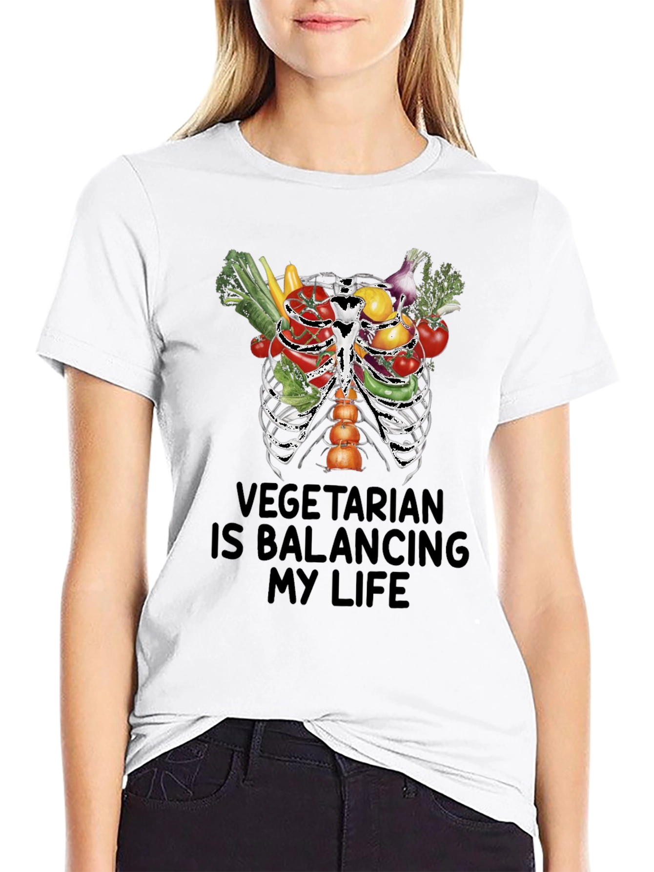 Vegetarian Balancing Life Graphic Tee