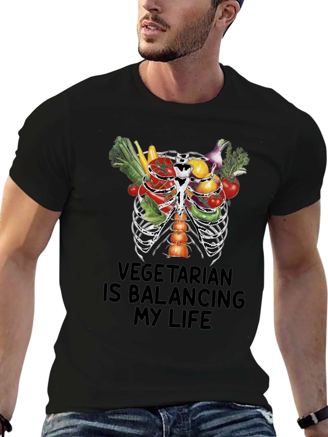 Vegetarian Balancing Life Graphic Tee