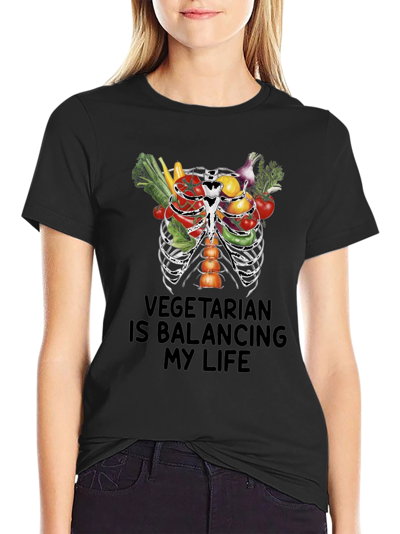 Vegetarian Balancing Life Graphic Tee
