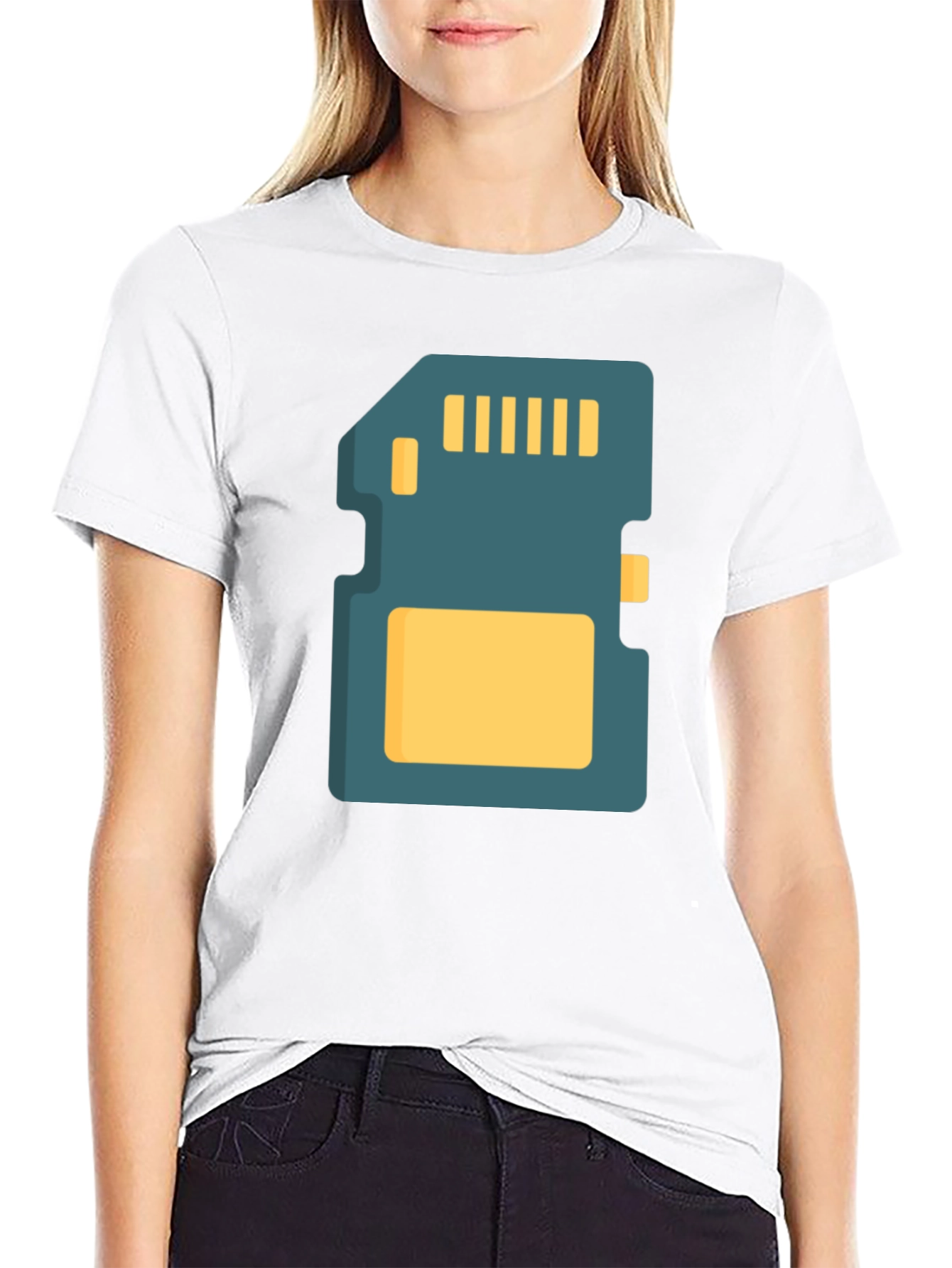 SD Card Graphic Tee - Black Cotton T-Shirt