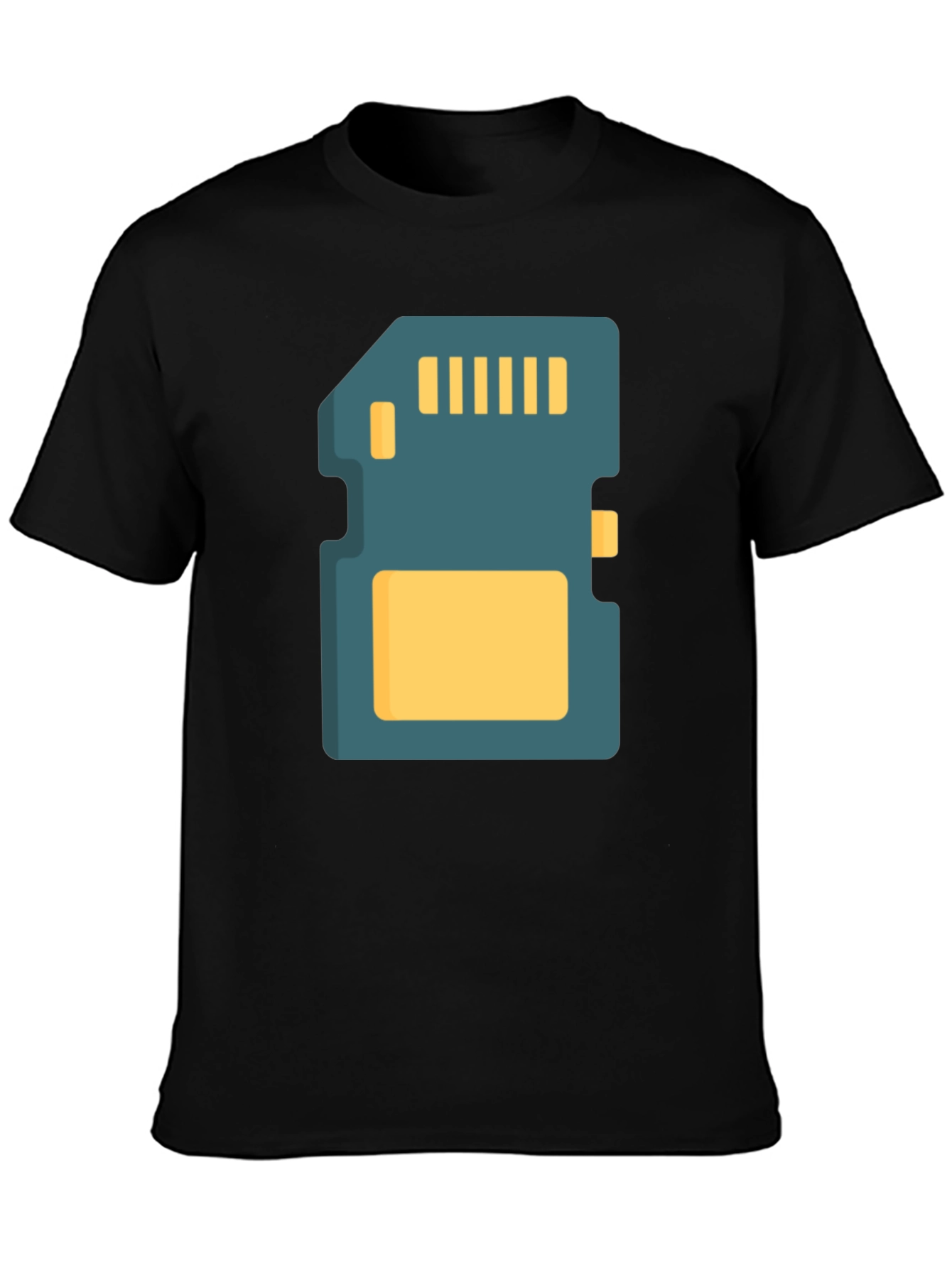 SD Card Graphic Tee - Black Cotton T-Shirt