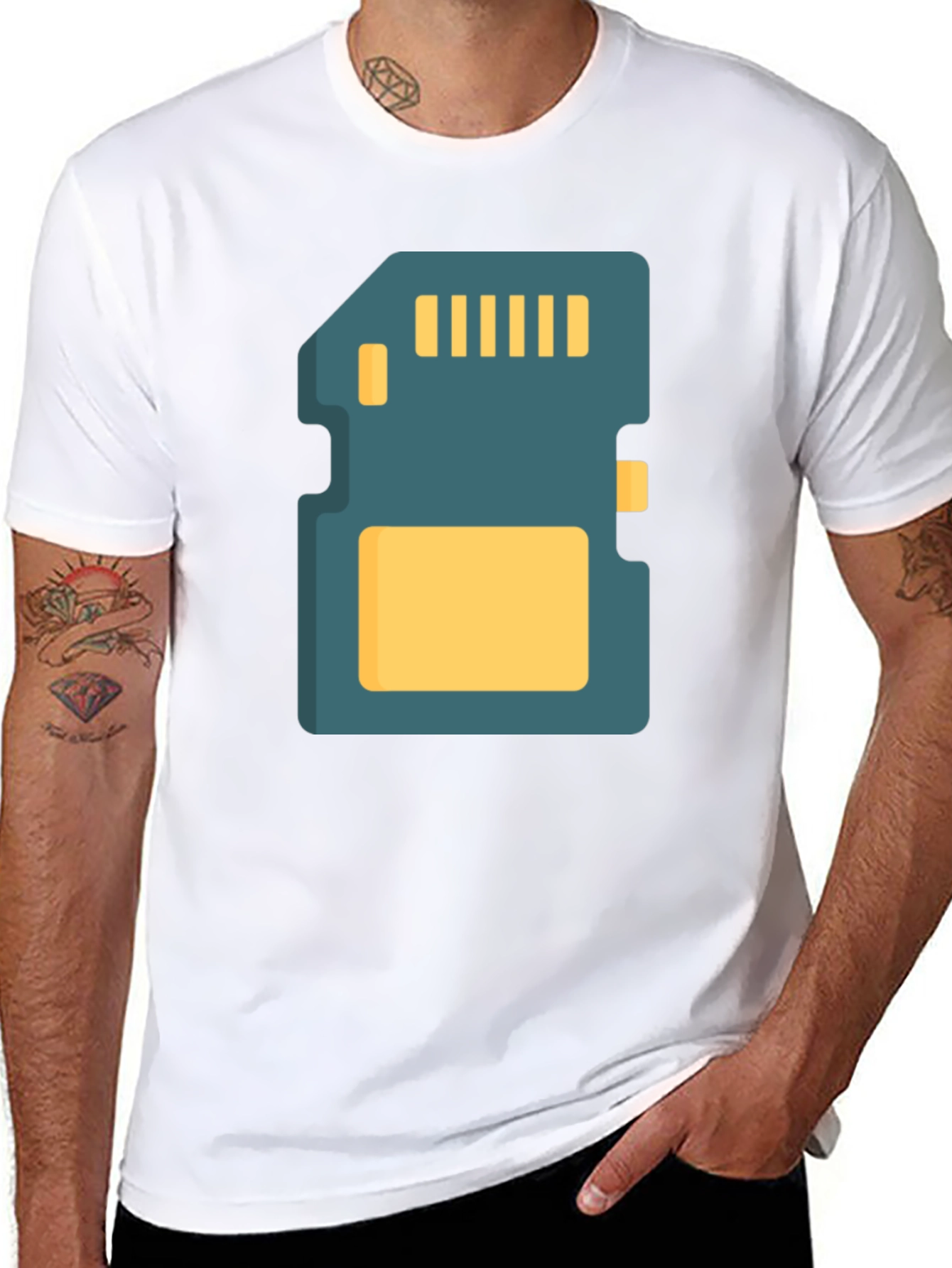 SD Card Graphic Tee - Black Cotton T-Shirt