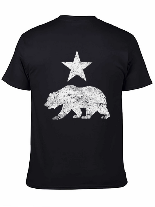 California Bear Flag T-Shirt - Distressed Graphic Tee
