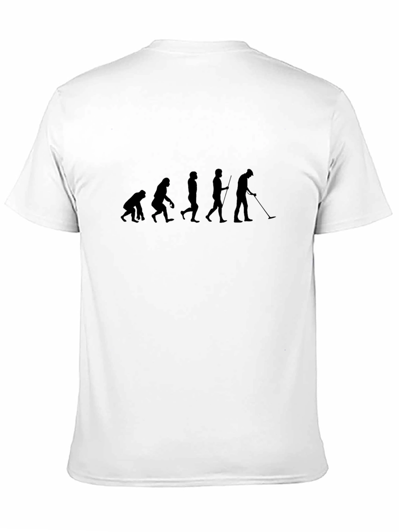 Evolution of Man Metal Detecting Black T-Shirt