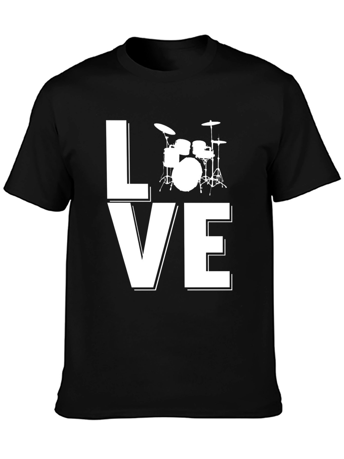 Love Drums Graphic Tee - Black Cotton Blend