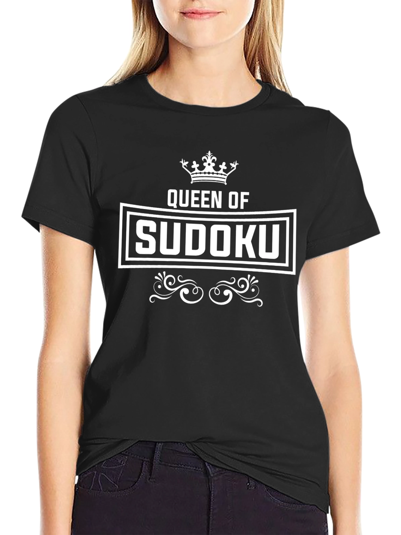 Queen of Sudoku T-Shirt - Black Graphic Tee