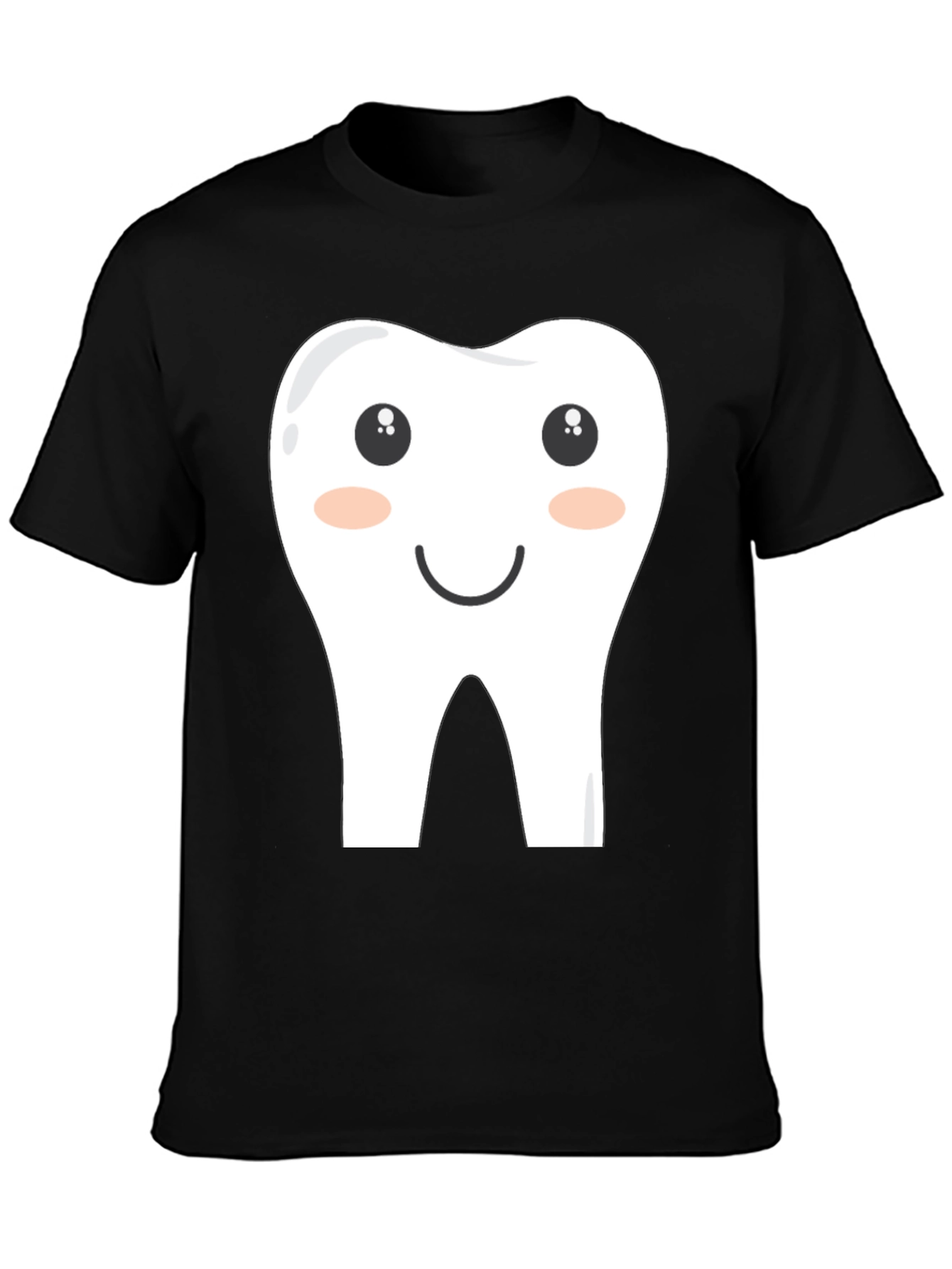 Funny Cartoon Tooth Graphic Tee - Black