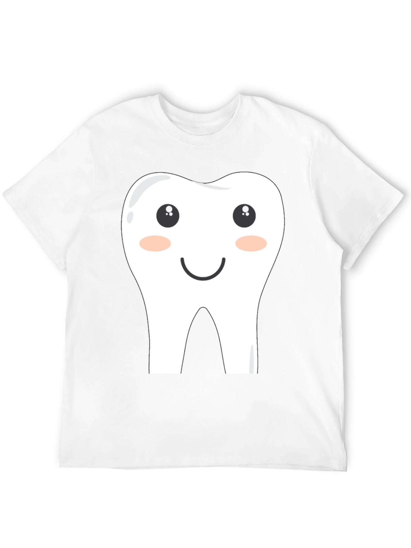 Funny Cartoon Tooth Graphic Tee - Black