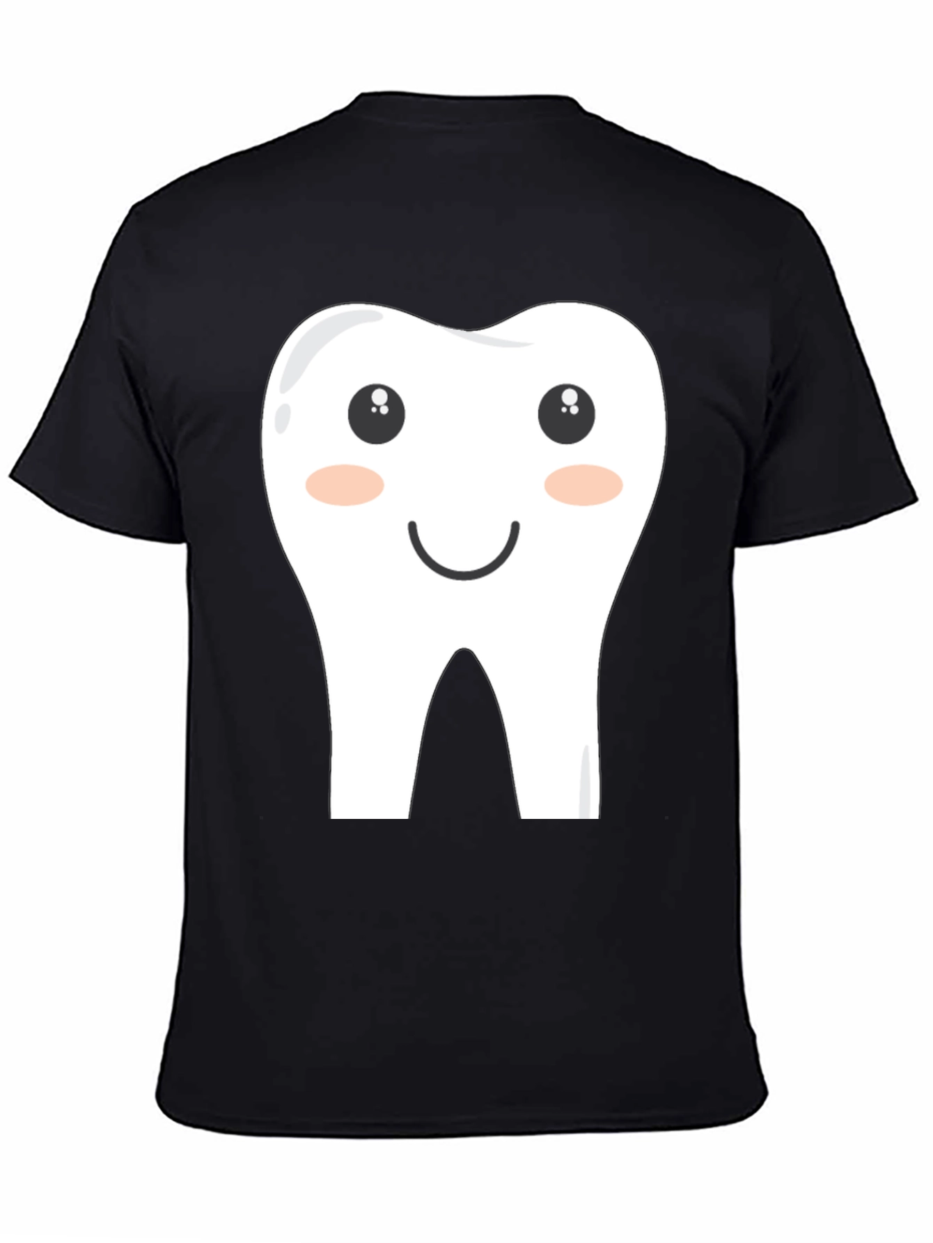 Funny Cartoon Tooth Graphic Tee - Black