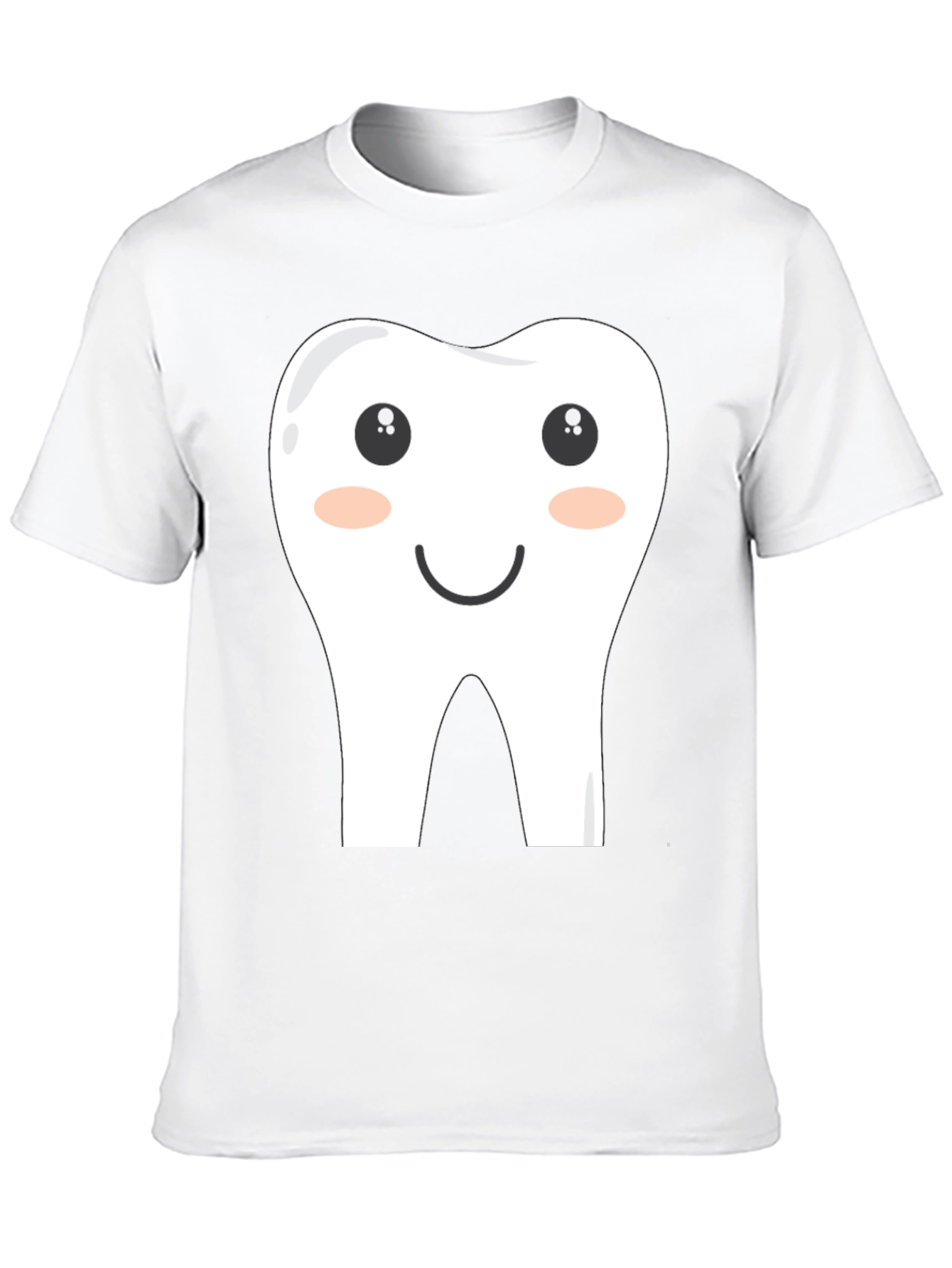 Funny Cartoon Tooth Graphic Tee - Black