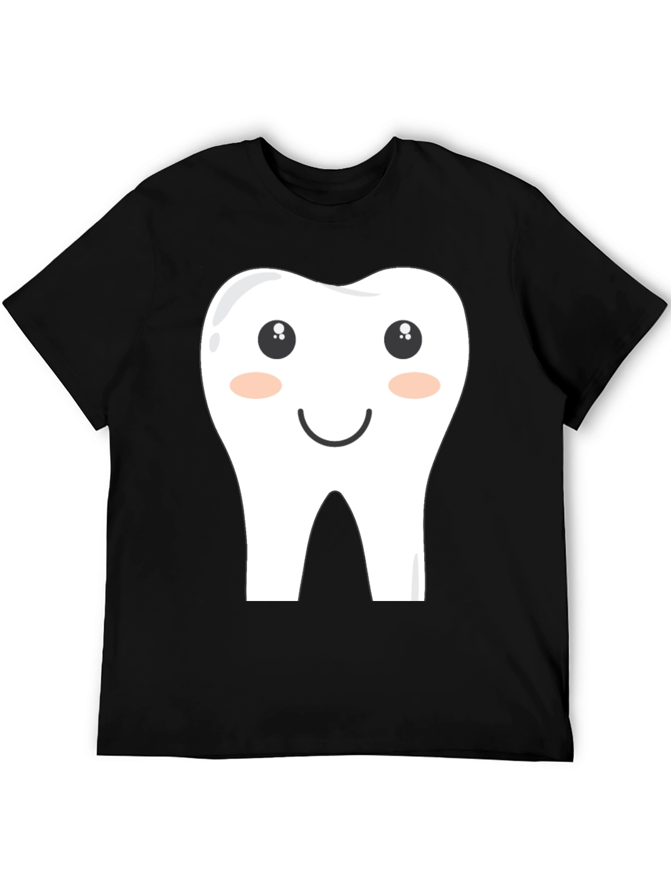 Funny Cartoon Tooth Graphic Tee - Black