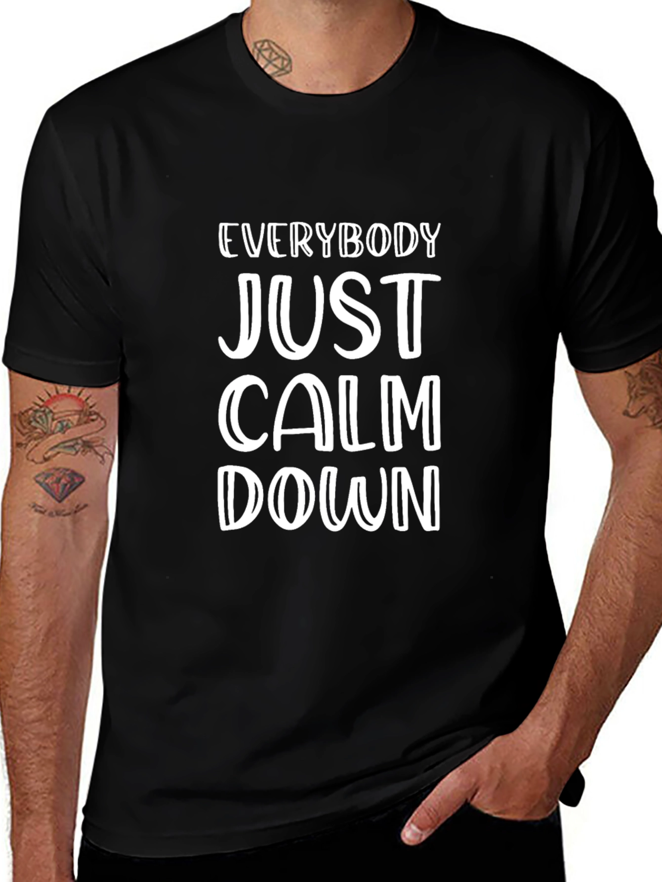 Everybody Just Calm Down Black T-Shirt