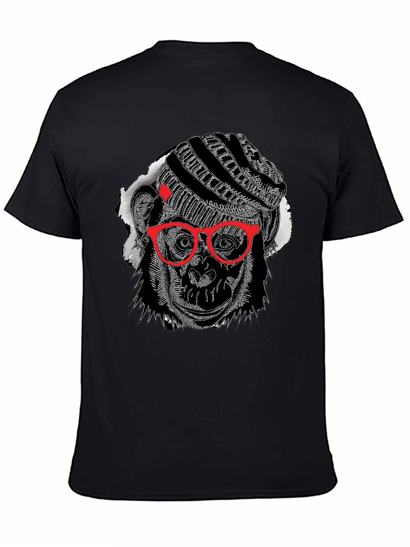 Cool Monkey Graphic Tee - Black Cotton T-Shirt