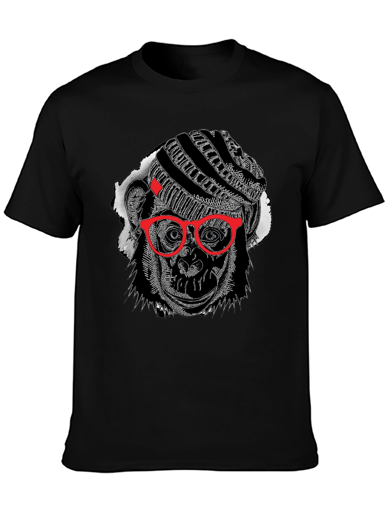 Cool Monkey Graphic Tee - Black Cotton T-Shirt