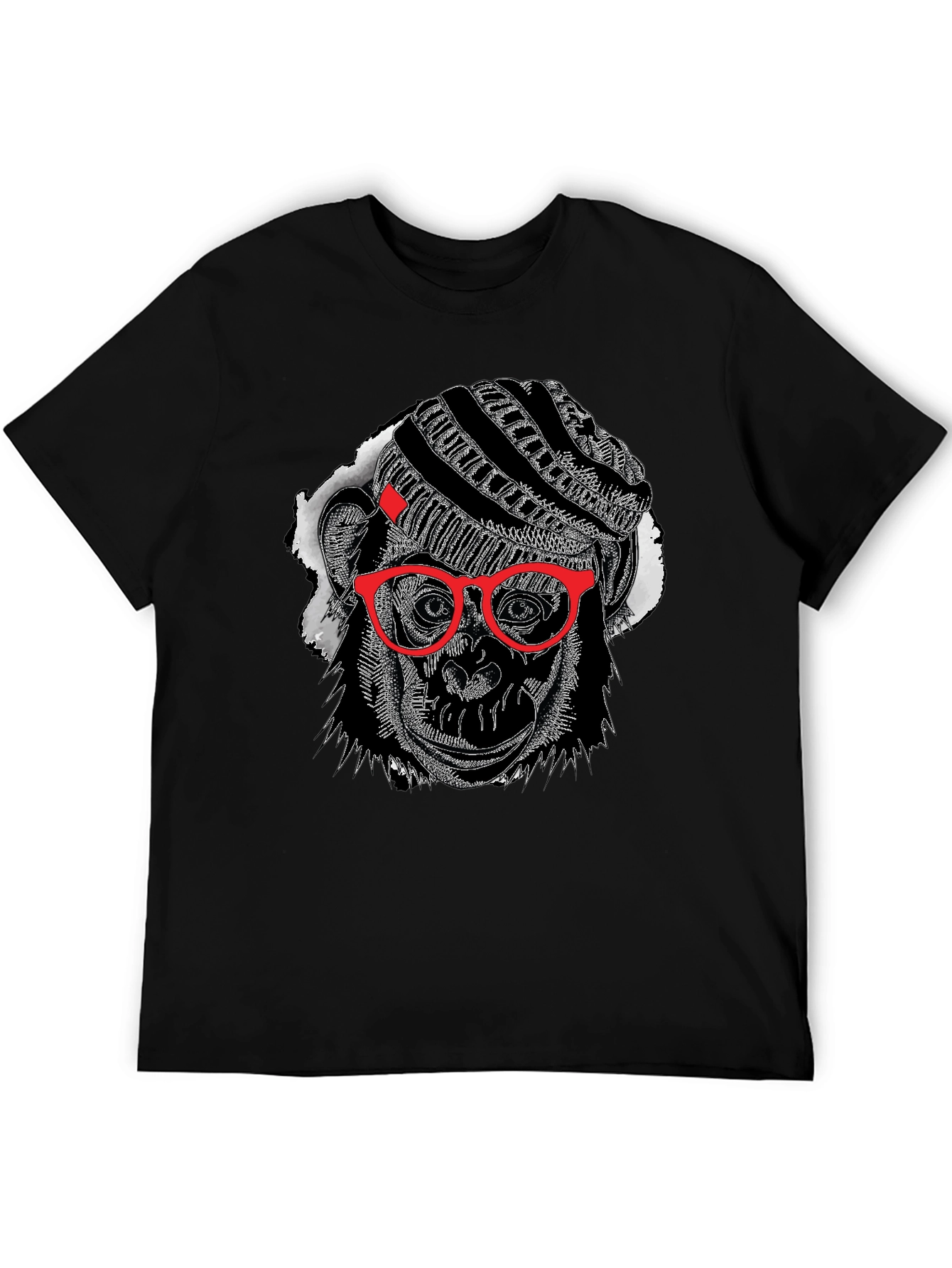 Cool Monkey Graphic Tee - Black Cotton T-Shirt