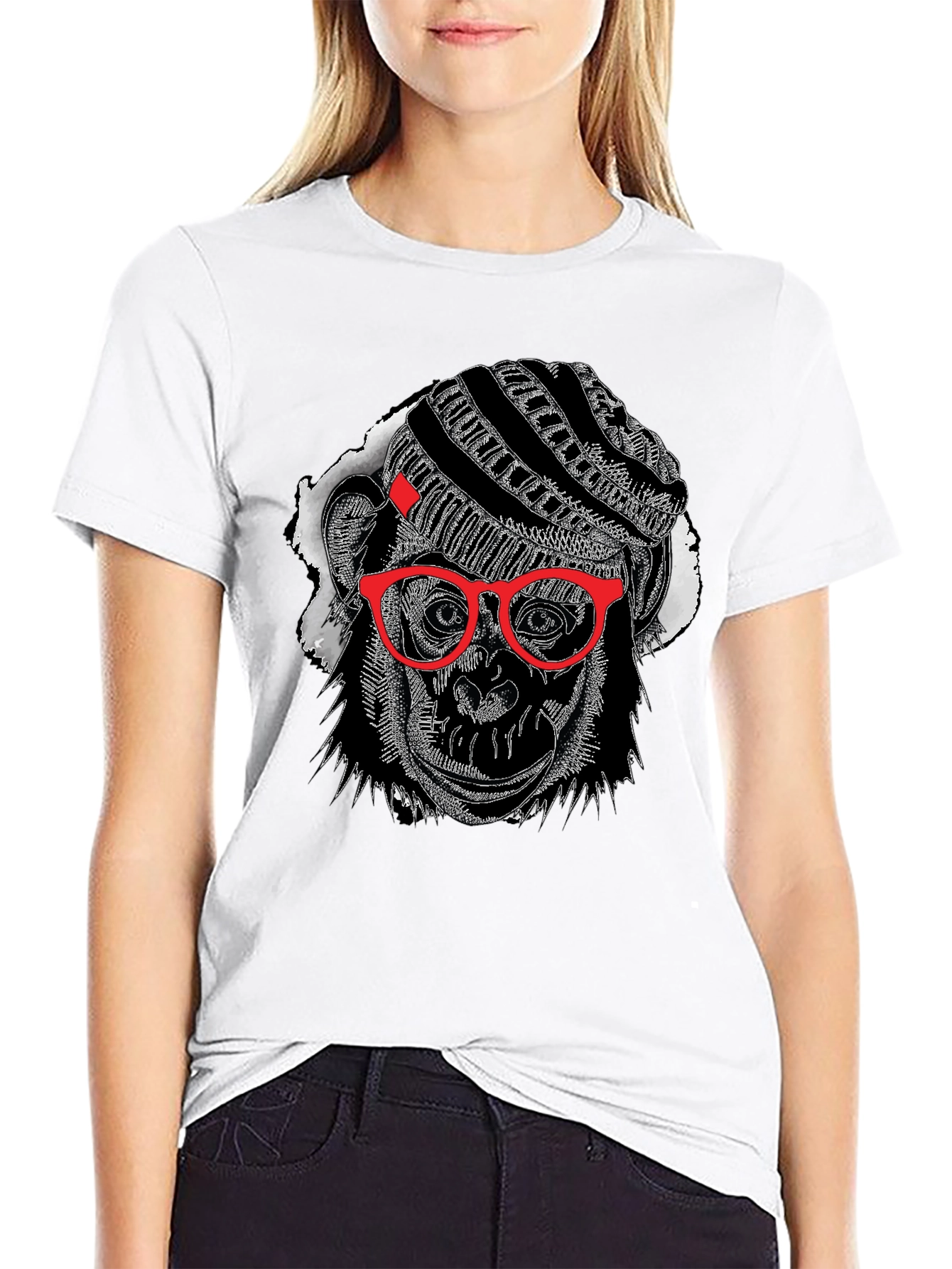 Cool Monkey Graphic Tee - Black Cotton T-Shirt