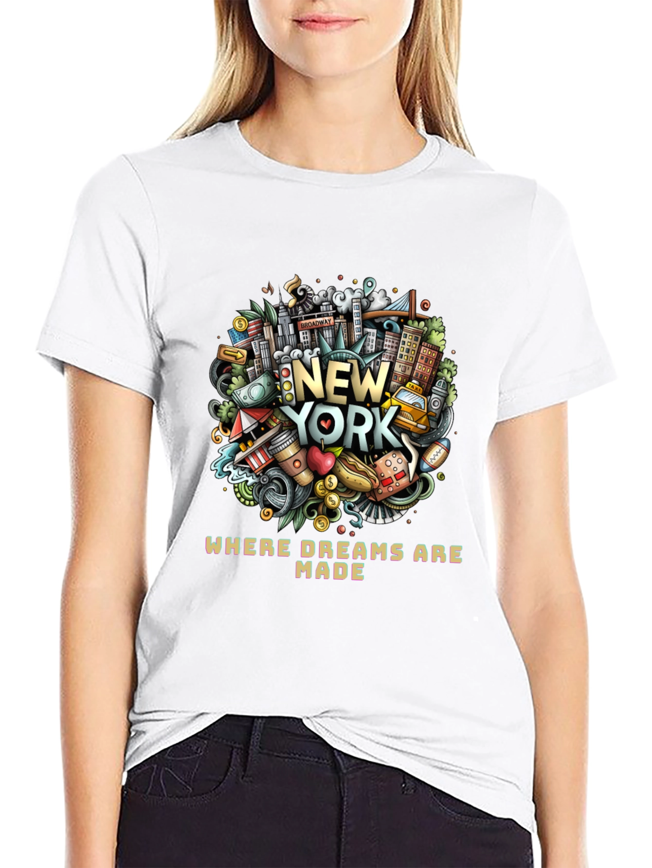 New York Dreams T-Shirt | Cityscape Graphic Tee