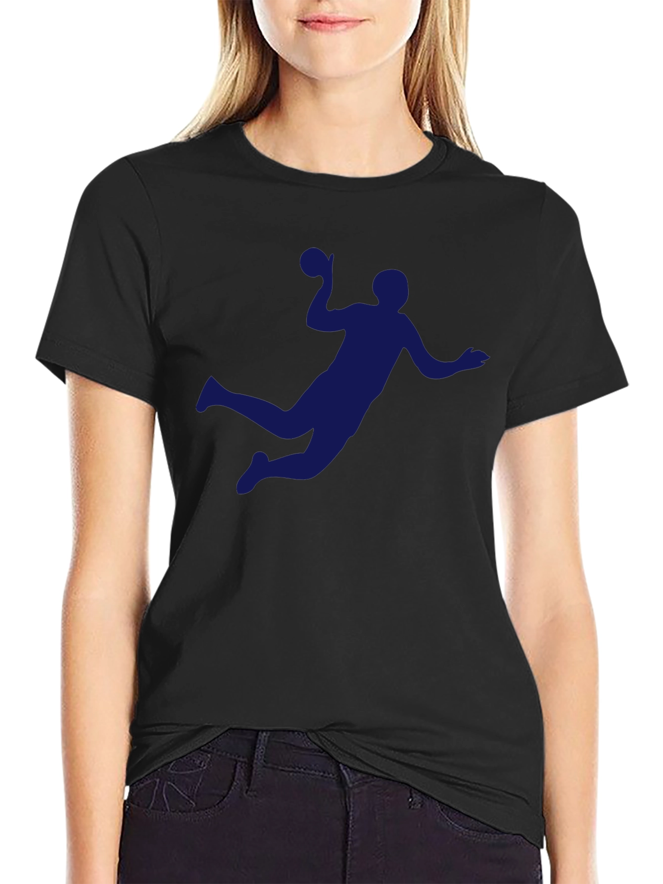 Handball Player Graphic Tee - Sporty Black T-Shirt